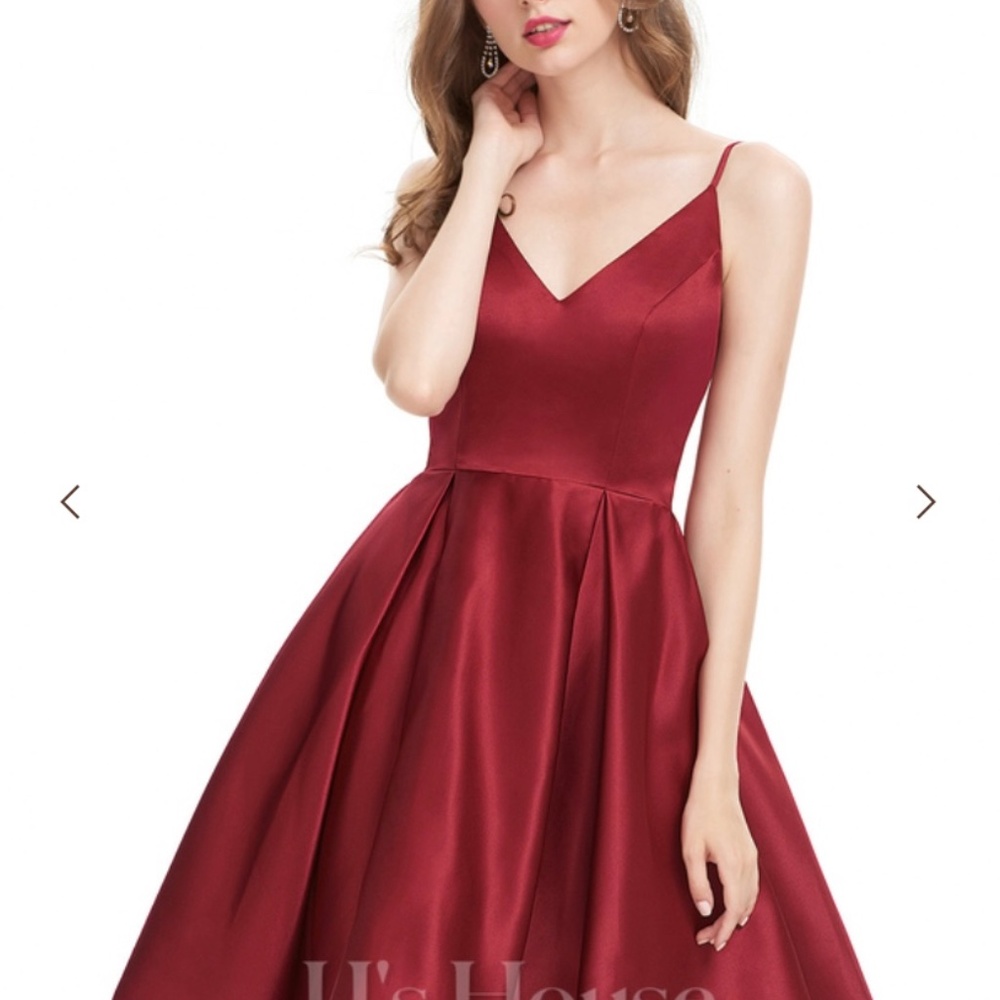 Burgundy Hoco Dress - Picture 3 of 4